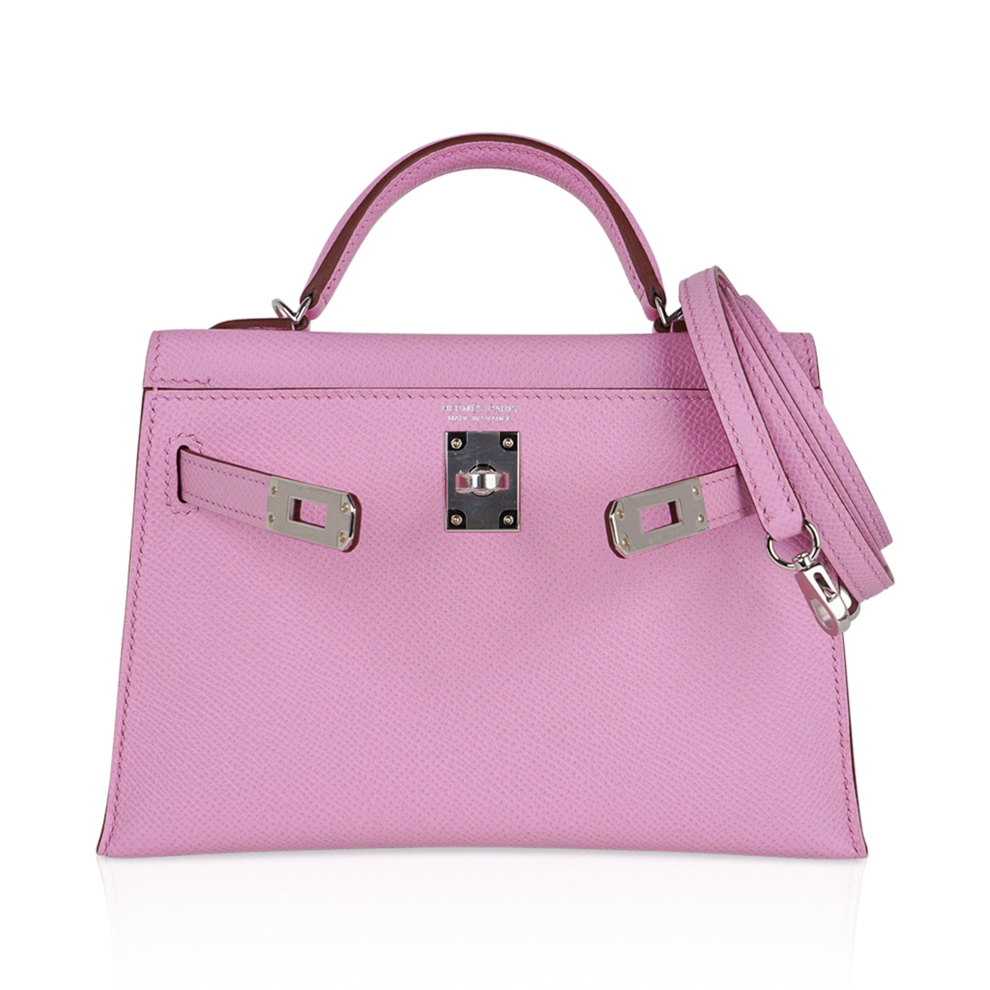 Mini Kelly 20 Bag Sellier Mauve Sylvestre Epsom with Palladium Hardware