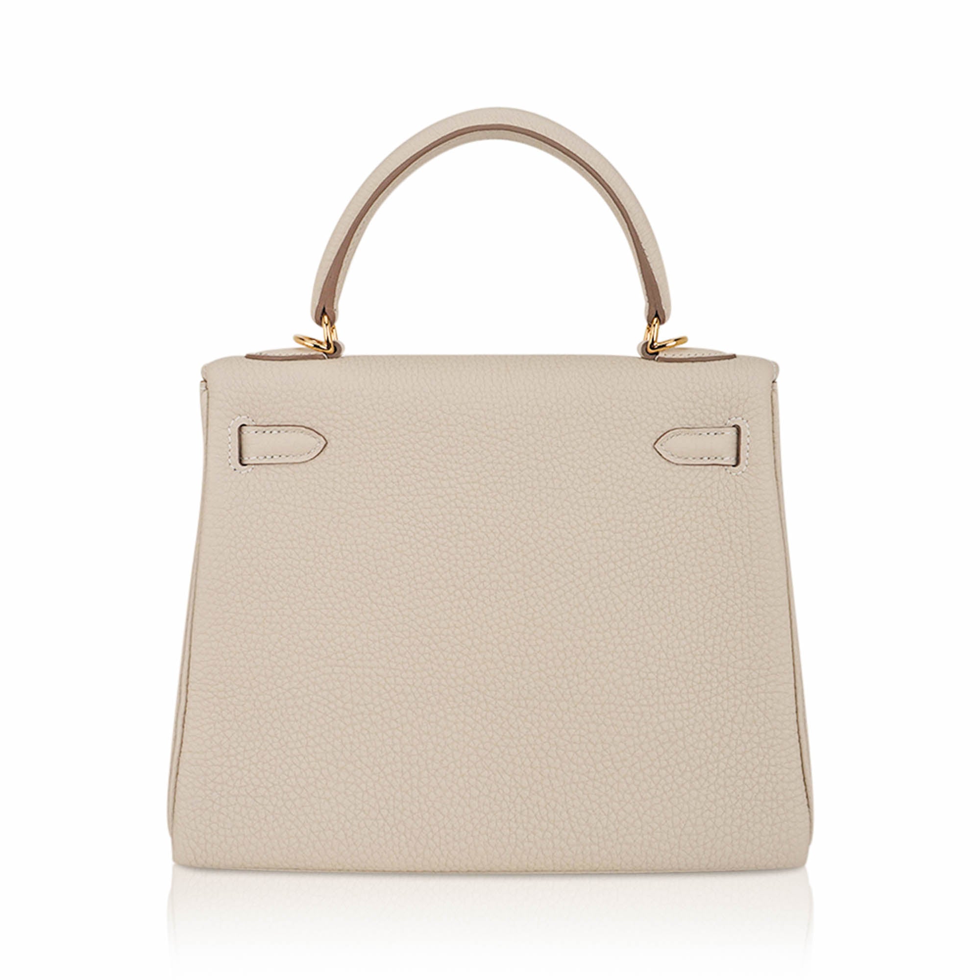 Kelly Retourne 25 Bag Craie Togo Leather with Gold Hardware