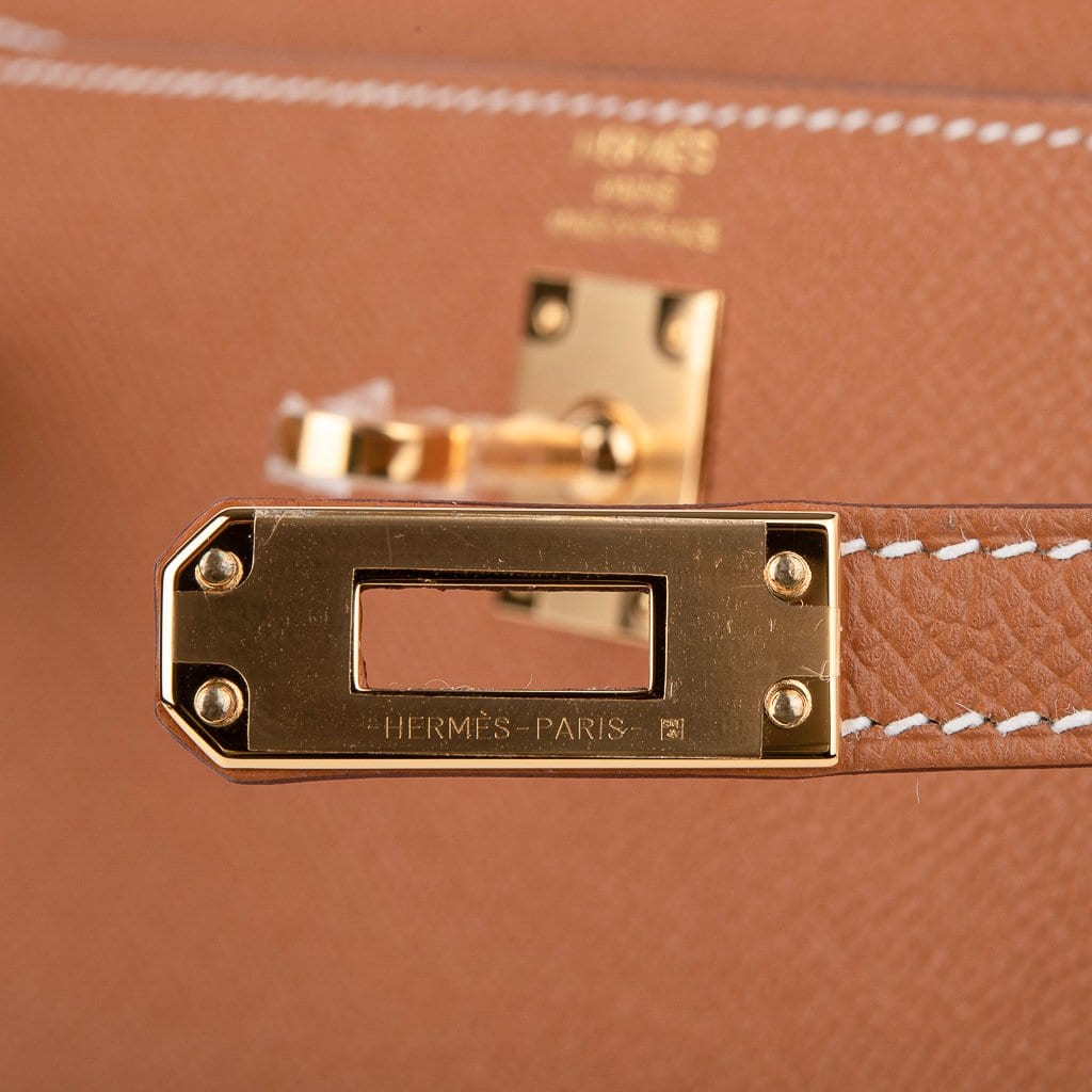 Kelly 25 Sellier Bag Gold Epsom Leather with Gold Hardware