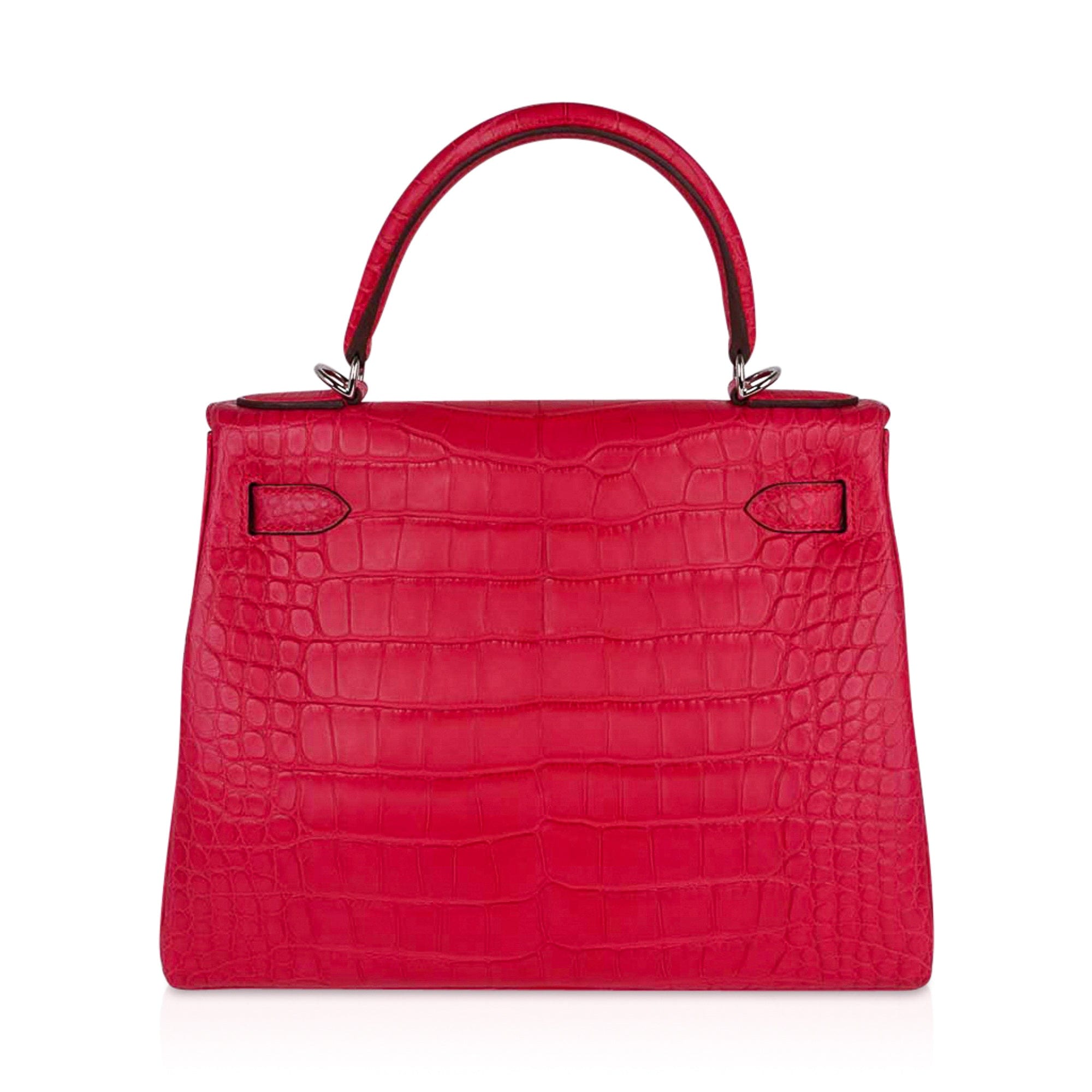 Kelly 28 Bag Rose Extreme Matte Alligator with Palladium Hardware
