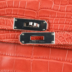 Kelly 35 Retourne Bag Sanguine Matte Alligator with Palladium Hardware