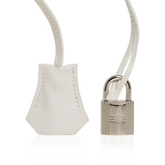 Kelly Ado 28 Bag White Evergrain Palladium Hardware