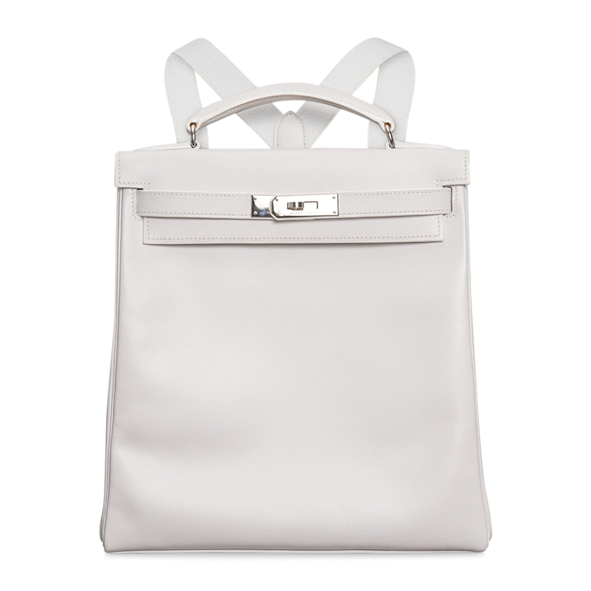 Kelly Ado 28 Bag White Evergrain Palladium Hardware