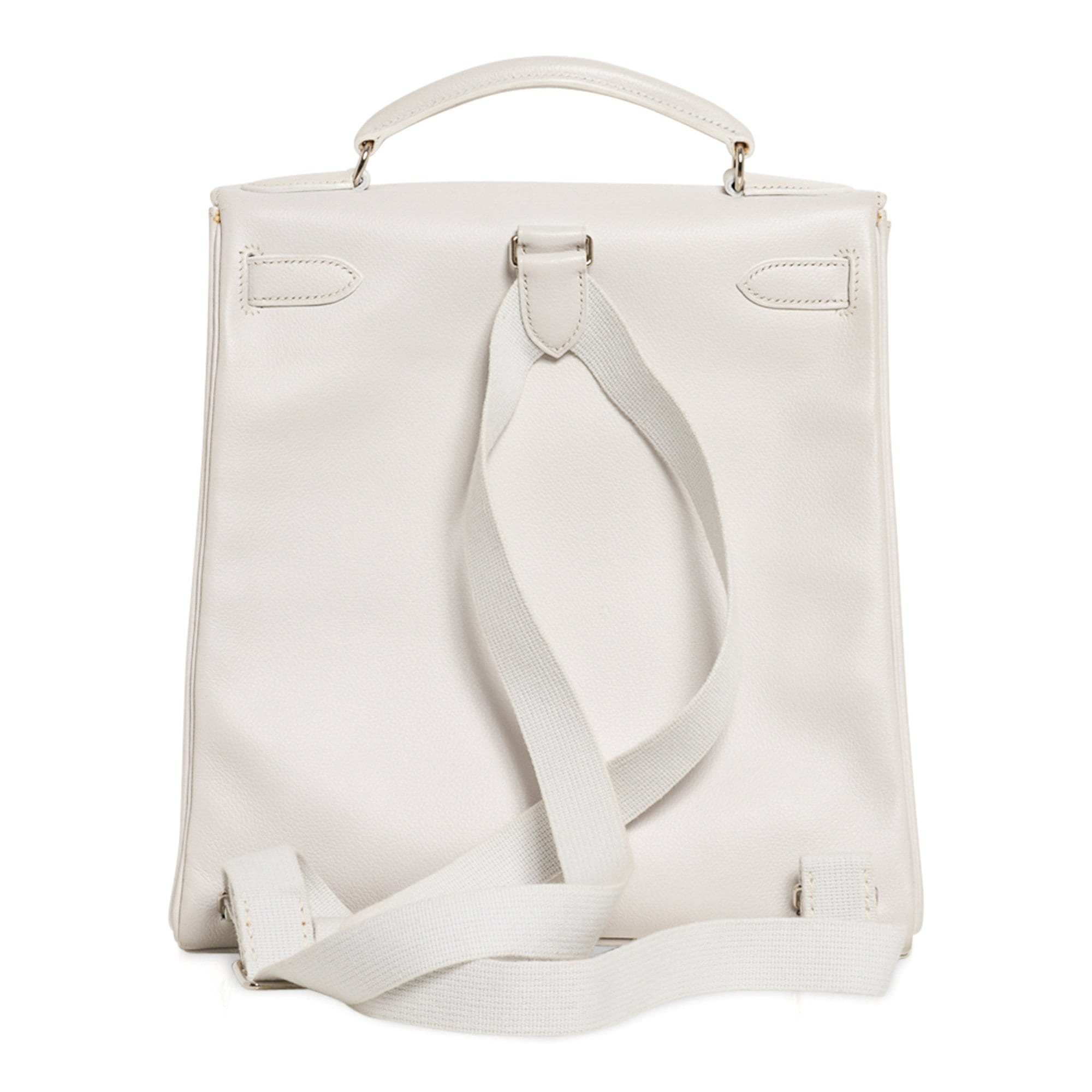 Kelly Ado 28 Bag White Evergrain Palladium Hardware