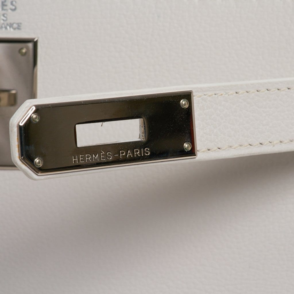 Kelly Ado 28 Bag White Evergrain Palladium Hardware