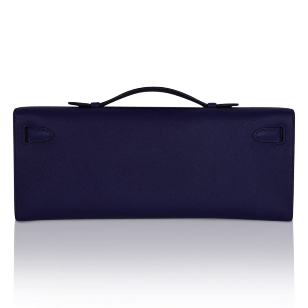 Kelly Cut Bag Blue Encre Swift with Gold Hardware