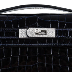 Kelly Cut Diamond Blue Marine Crocodile Bag Exquisite Clutch