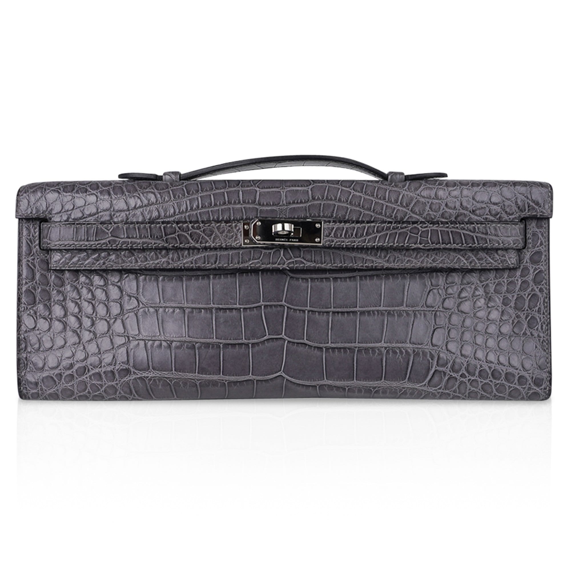 Kelly Cut Bag Gris Paris Grey Matte Alligator Palladium VERY rare