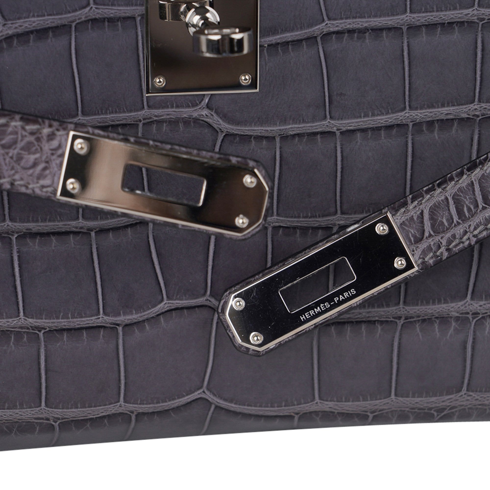 Kelly Cut Bag Gris Paris Grey Matte Alligator Palladium VERY rare