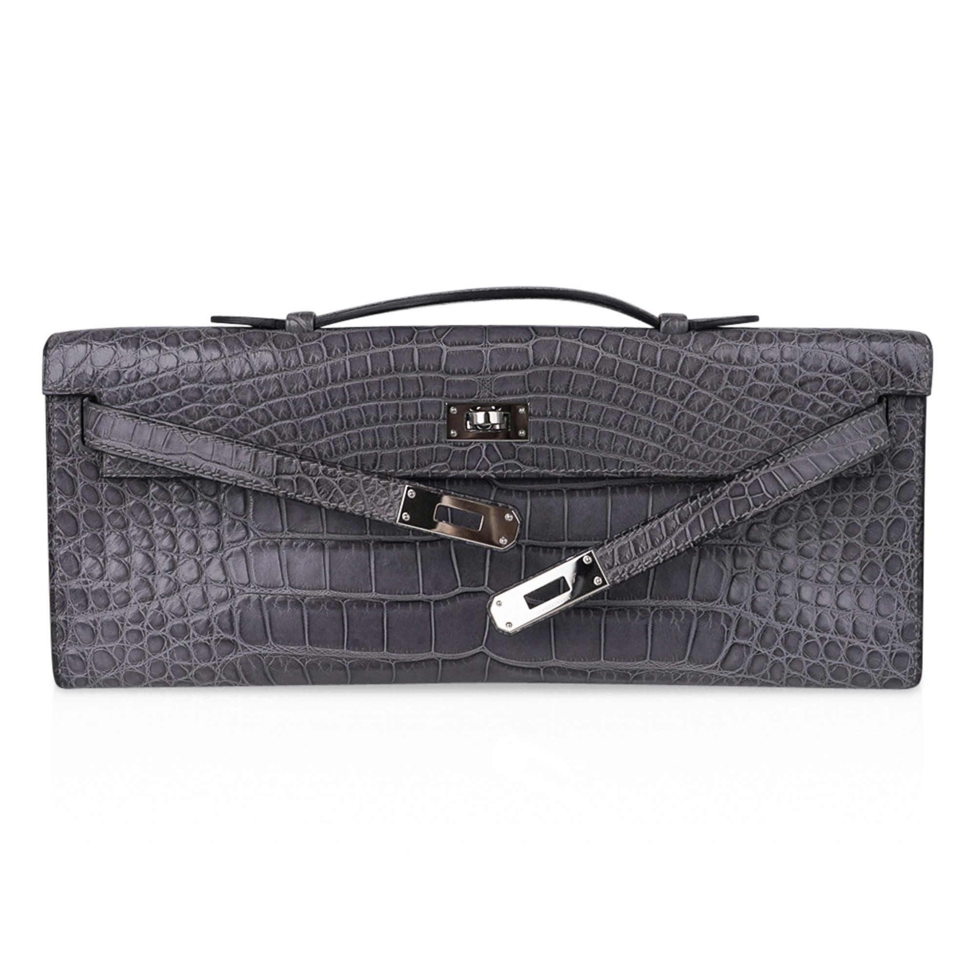 Kelly Cut Bag Gris Paris Grey Matte Alligator Palladium VERY rare