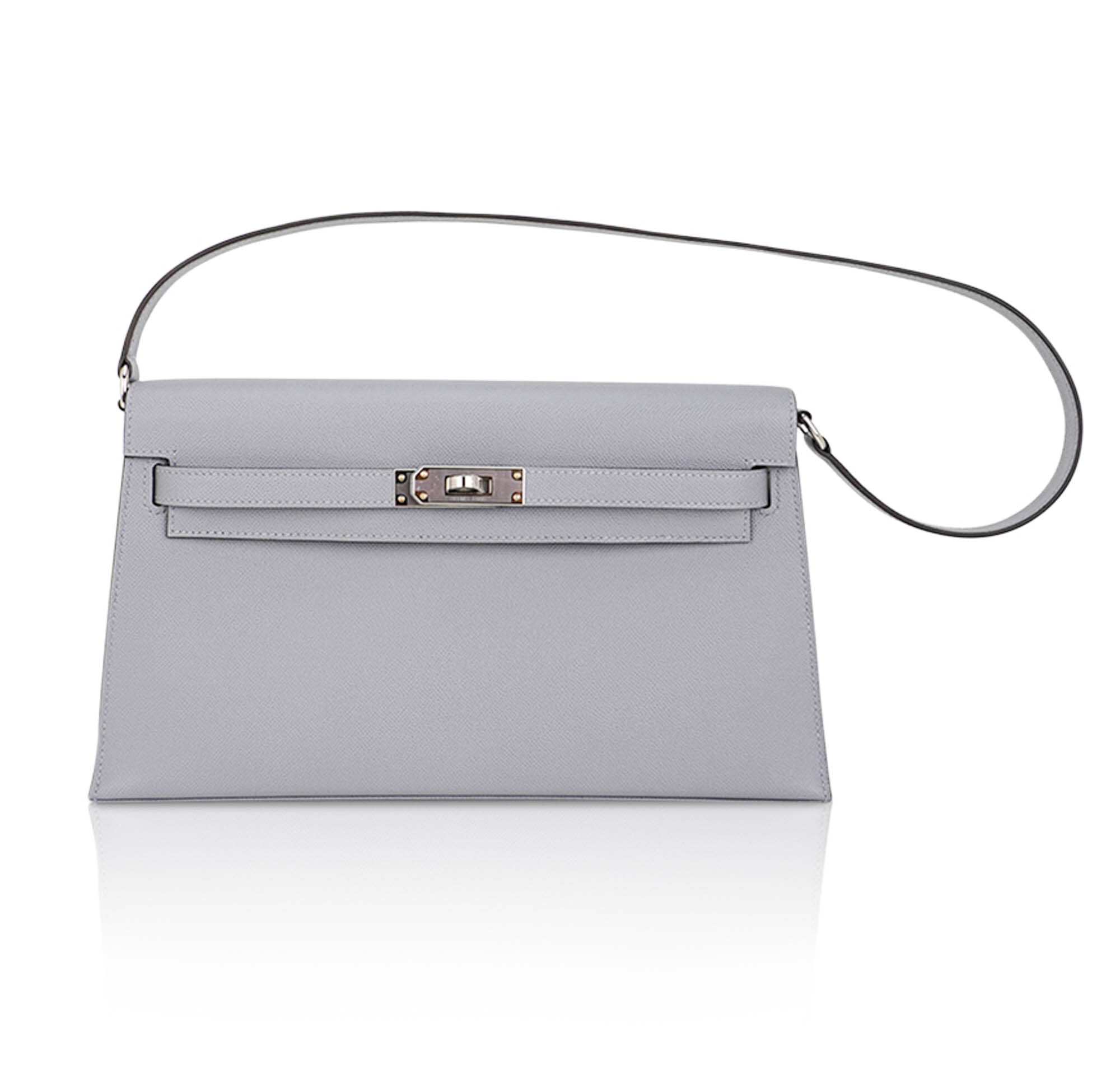 Kelly Elan Gris Pantin Veau Madame Leather with Palladium Hardware