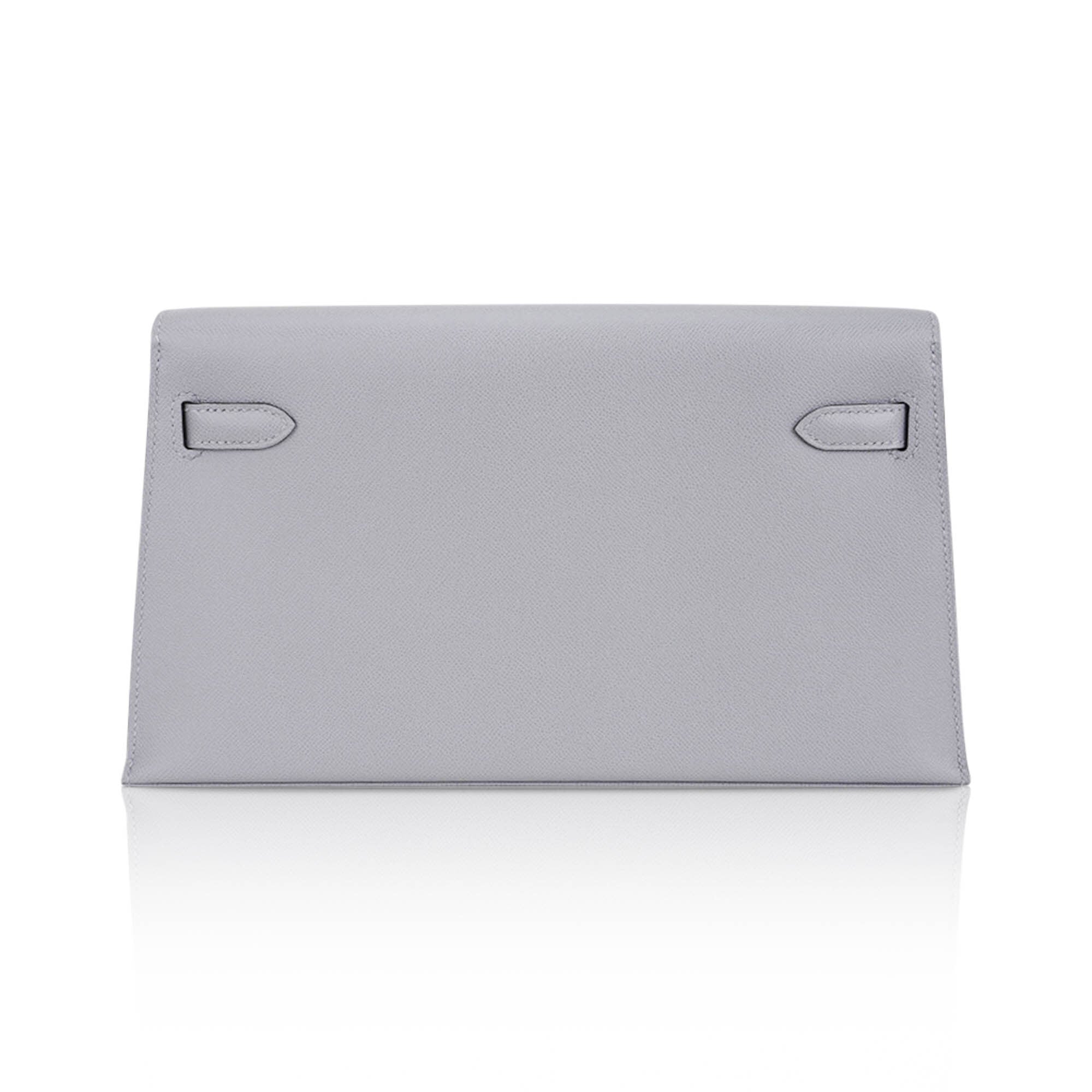 Kelly Elan Gris Pantin Veau Madame Leather with Palladium Hardware