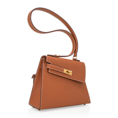 Limited Edition Kelly en Desordre Mini 20 Sellier Bag Gold Epsom Leather with Gold Hardware