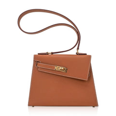 Limited Edition Kelly en Desordre Mini 20 Sellier Bag Gold Epsom Leather with Gold Hardware