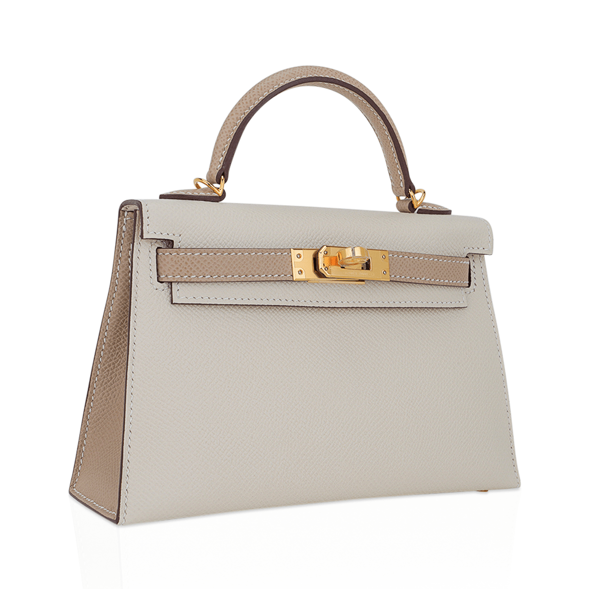 Special Order HSS Mini Kelly 20 Sellier Bag Nata and Trench Epsom Leather with Gold Hardware