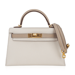 Special Order HSS Mini Kelly 20 Sellier Bag Nata and Trench Epsom Leather with Gold Hardware