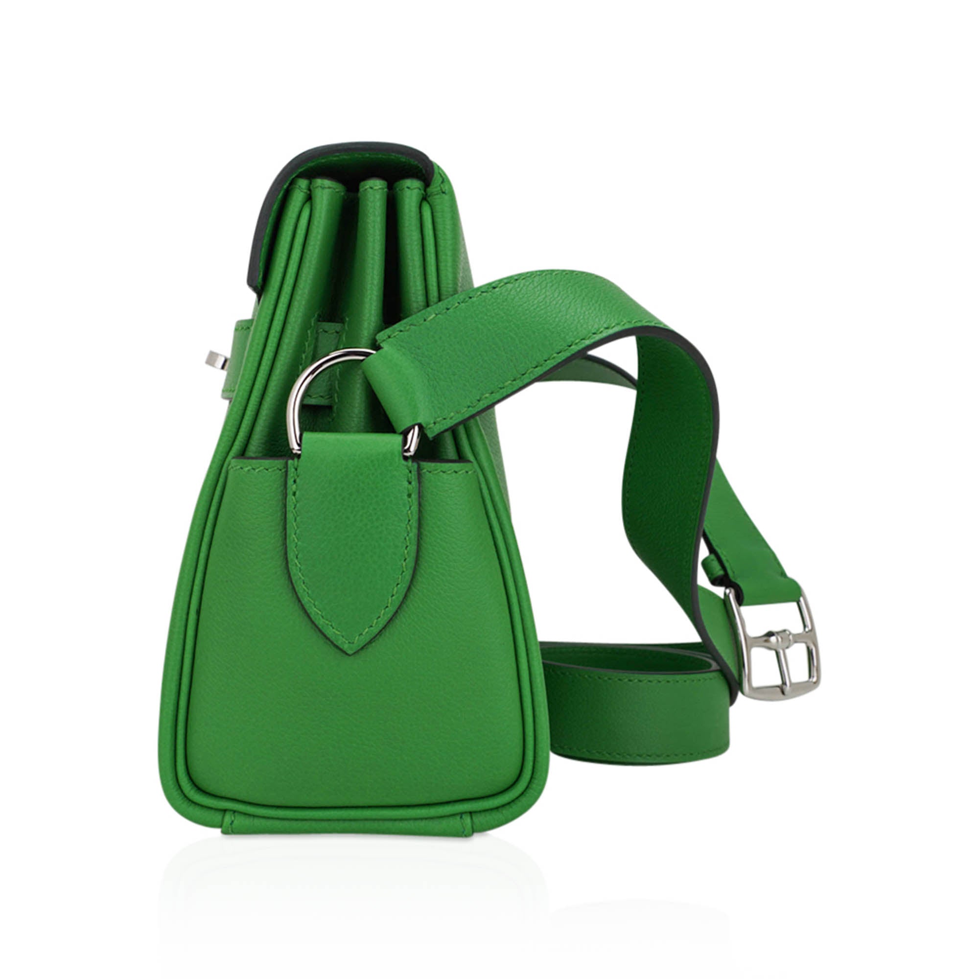 Kelly Messenger 25 Bag Vert Yucca Evercolor Leather with Palladium Hardware