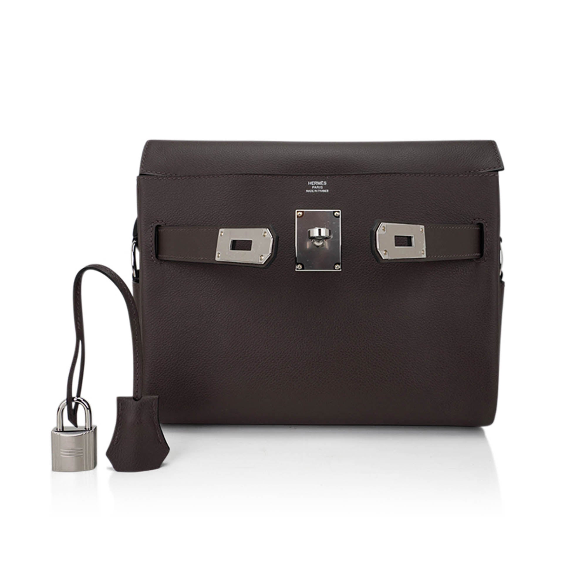 Kelly Messenger 25 Bag Ecorce Evercolor Leather with Palladium Hardware