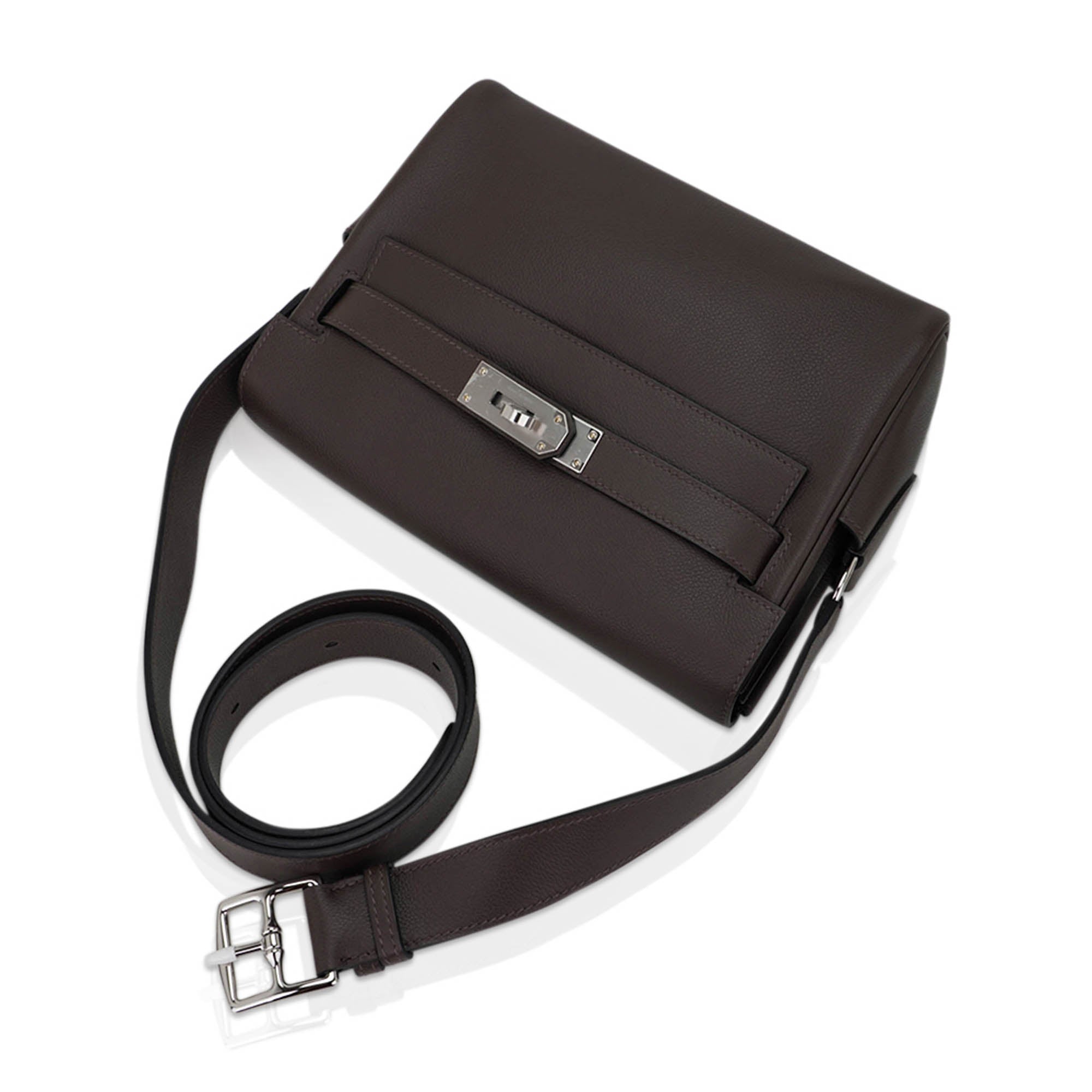 Kelly Messenger 25 Bag Ecorce Evercolor Leather with Palladium Hardware