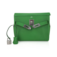 Kelly Messenger 25 Bag Vert Yucca Evercolor Leather with Palladium Hardware