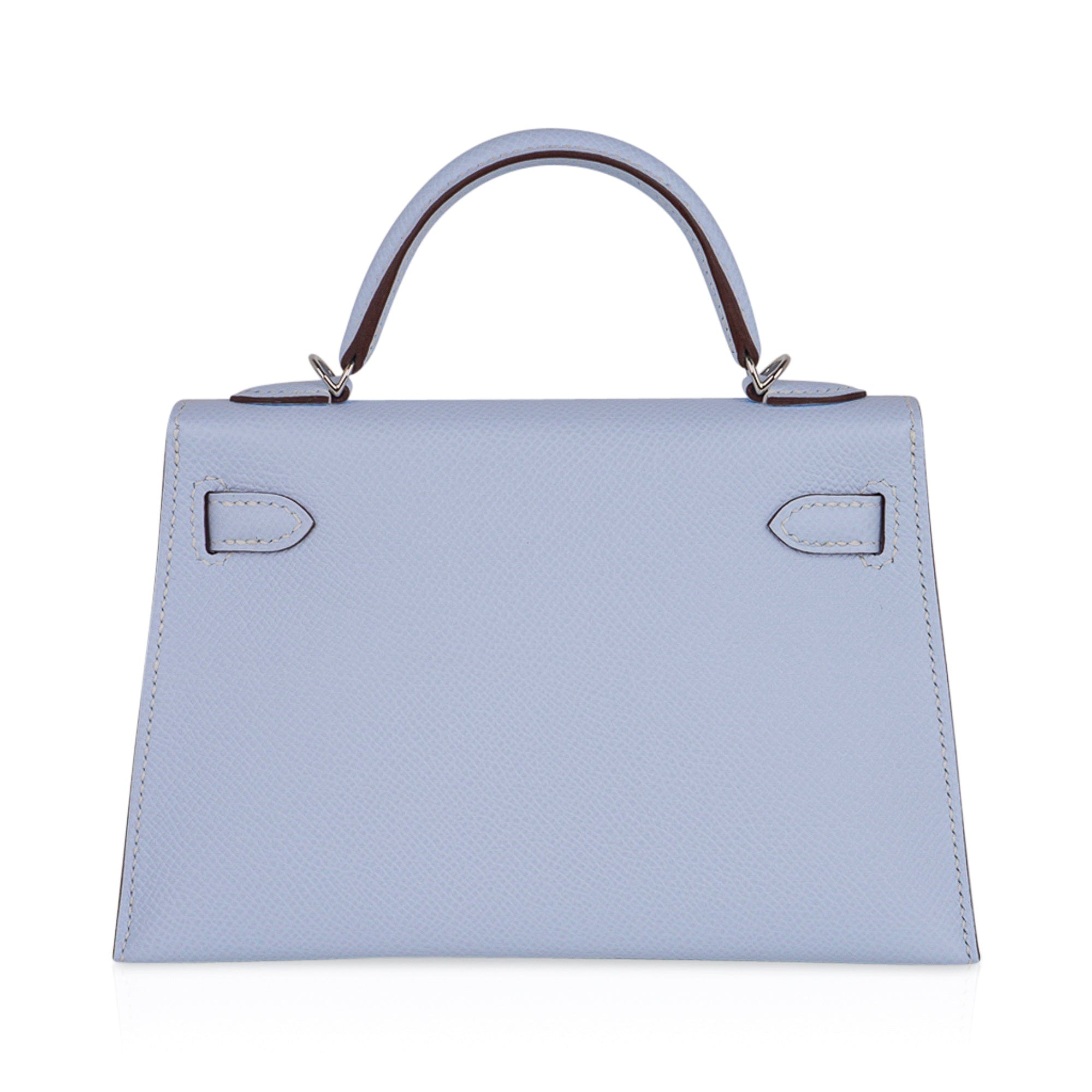 Kelly 20 Mini Sellier Bag Blue Brume Epsom Leather Gold Hardware