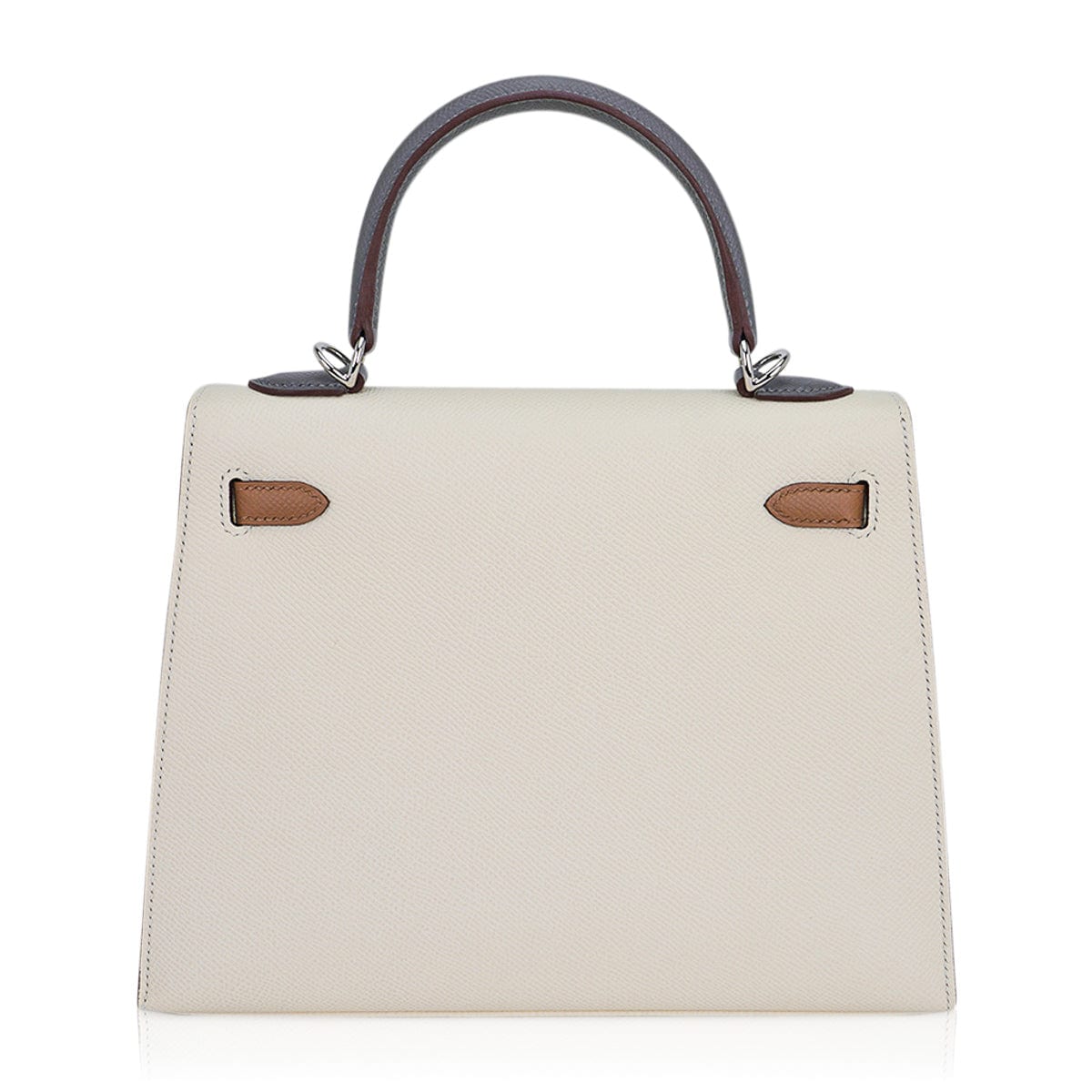 Kelly Sellier 25 Bag Nata Chai & Gris Meyer Epsom Leather with Palladium Hardware