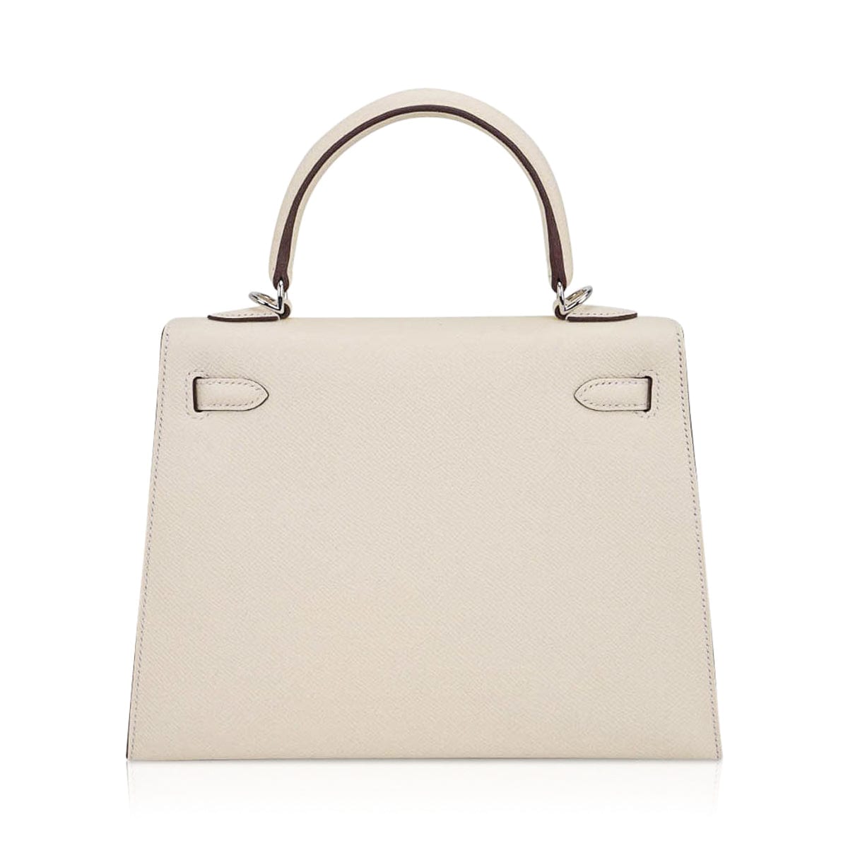 Kelly 25 Sellier Bag Nata Epsom Leather with Palladium Hardware