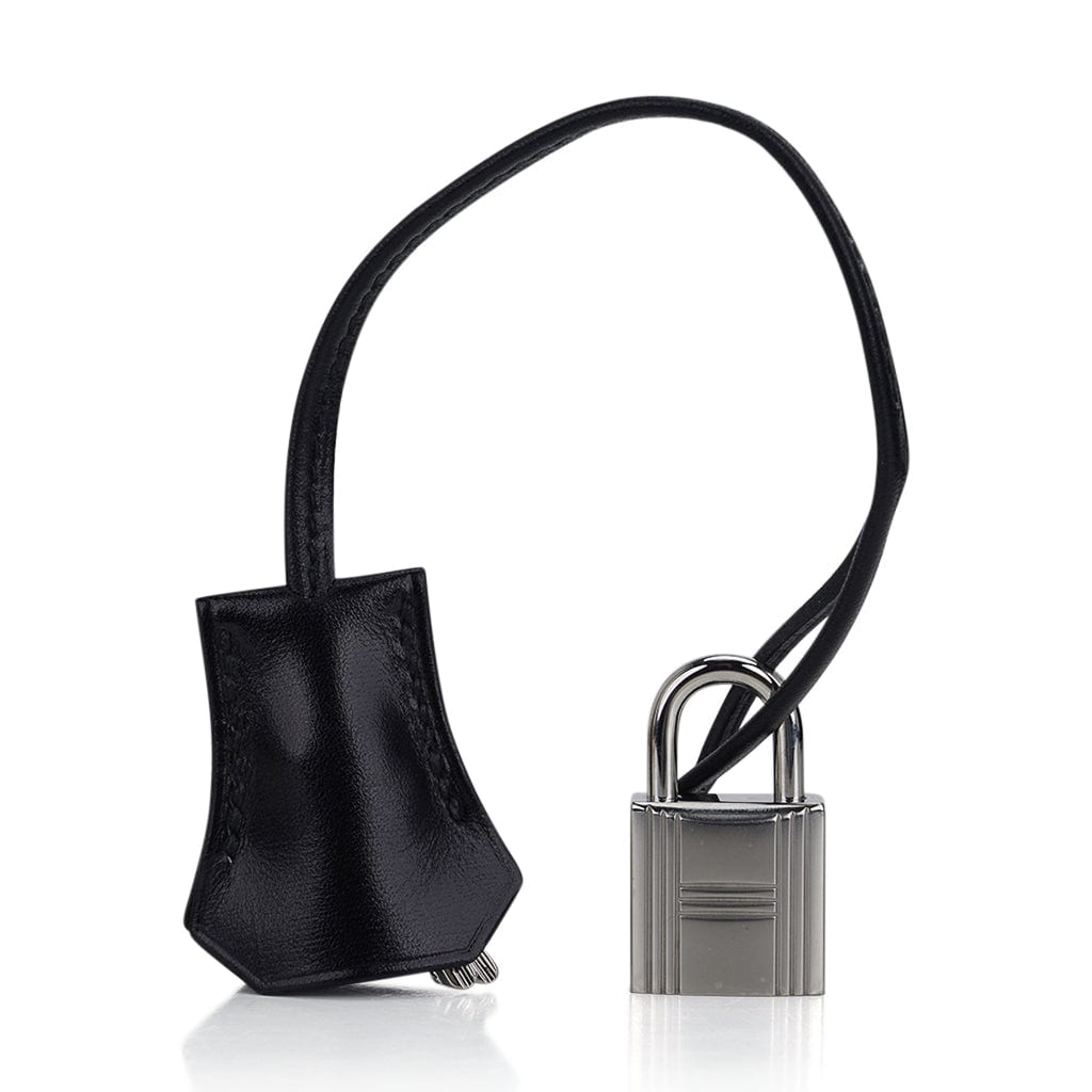 Kelly 28 Sellier Bag Black Box Leather with Palladium Hardware