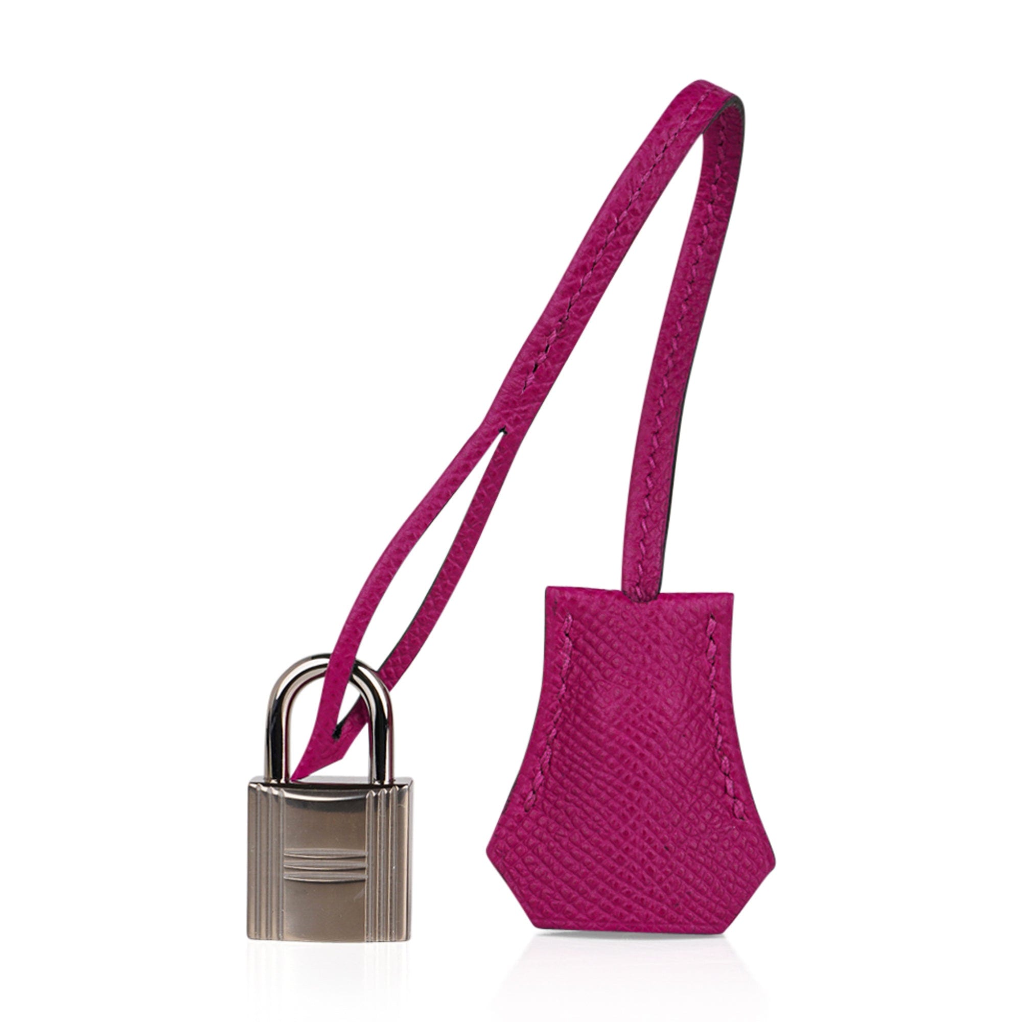 Kelly 28 Sellier Bag Rose Pourpre Epsom Leather with Palladium Hardware
