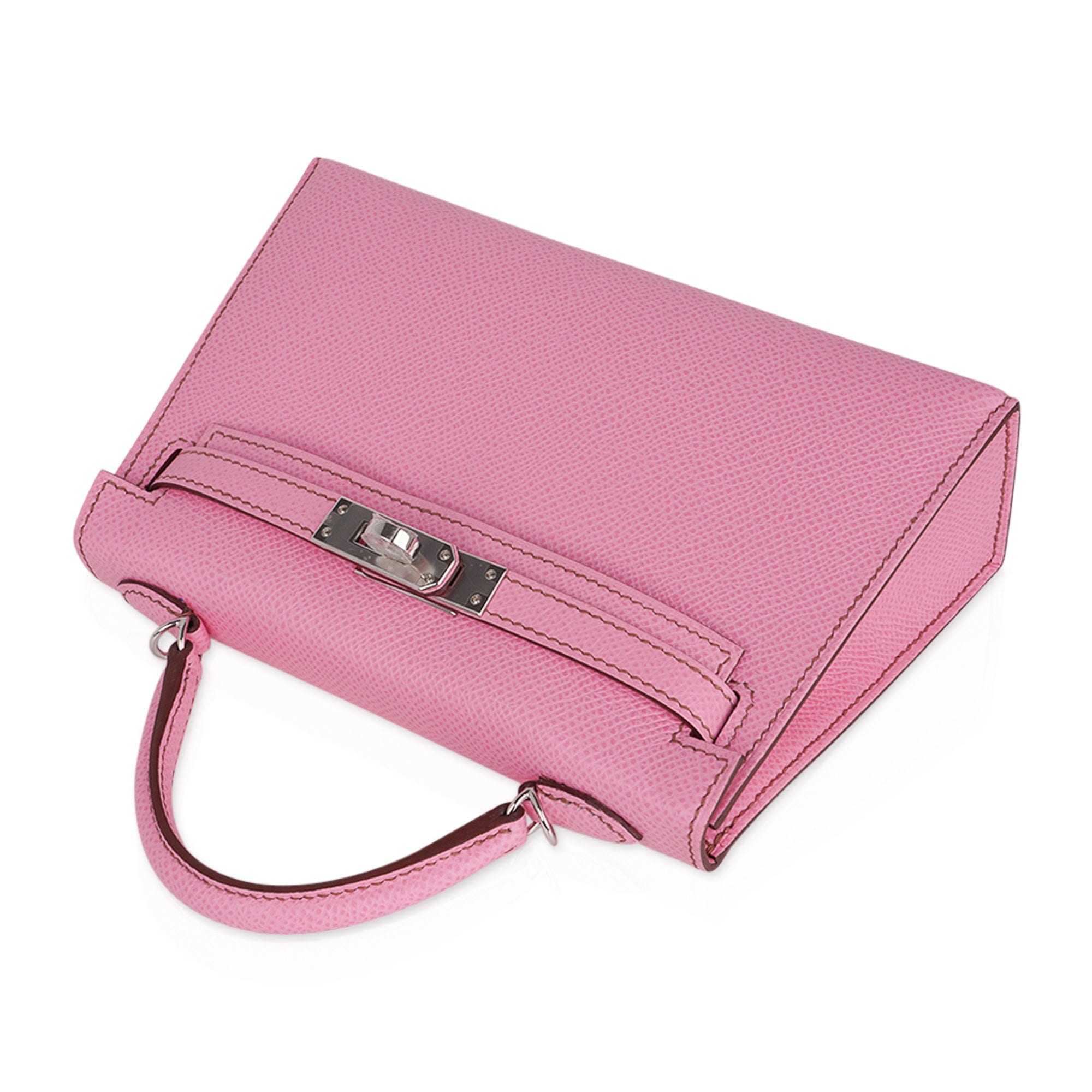 Mini Kelly 20 Sellier Bag in 5P Pink Bubblegum Epsom Leather with Palladium Hardware