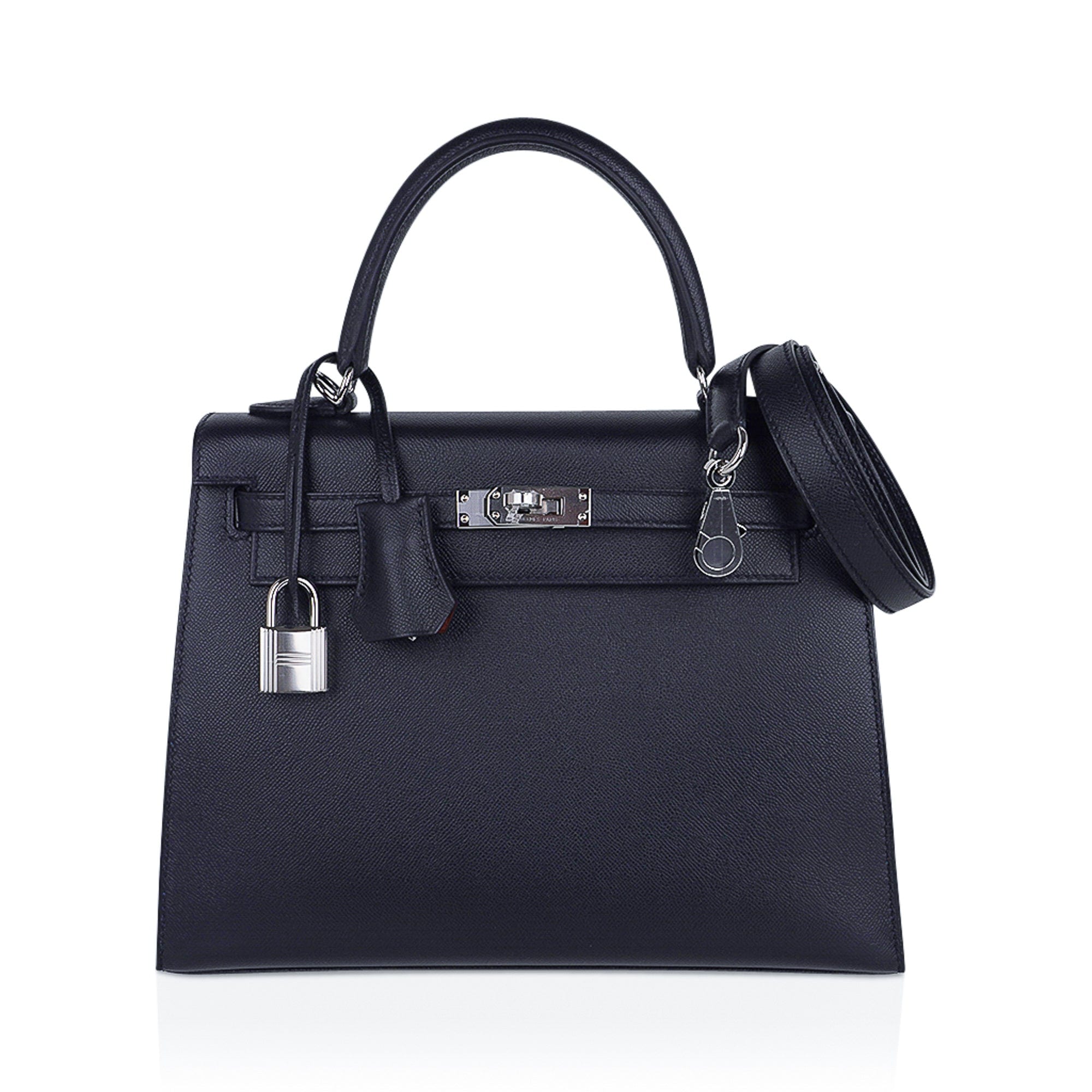 Verso Kelly Sellier 25 Bag Bleu de Minuit & Etrusque Veau Madame Leather with Palladium Hardware