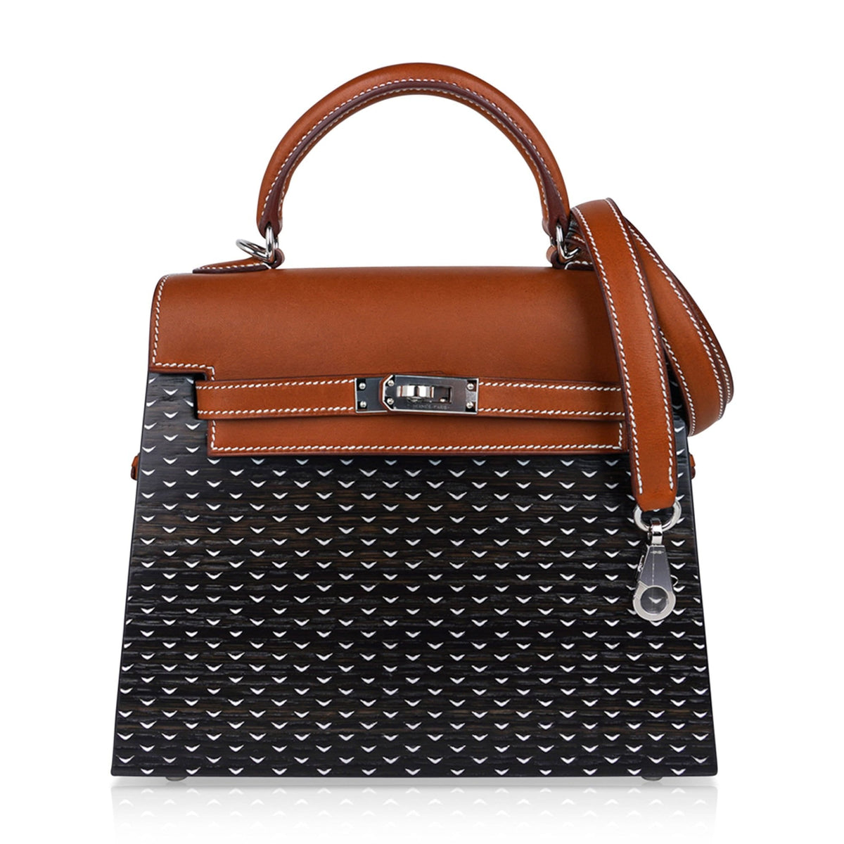 Limited Edition Kellywood 22 Bag Oak Bog, Barenia Leather, & Aluminum Inlay with Palladium Hardware