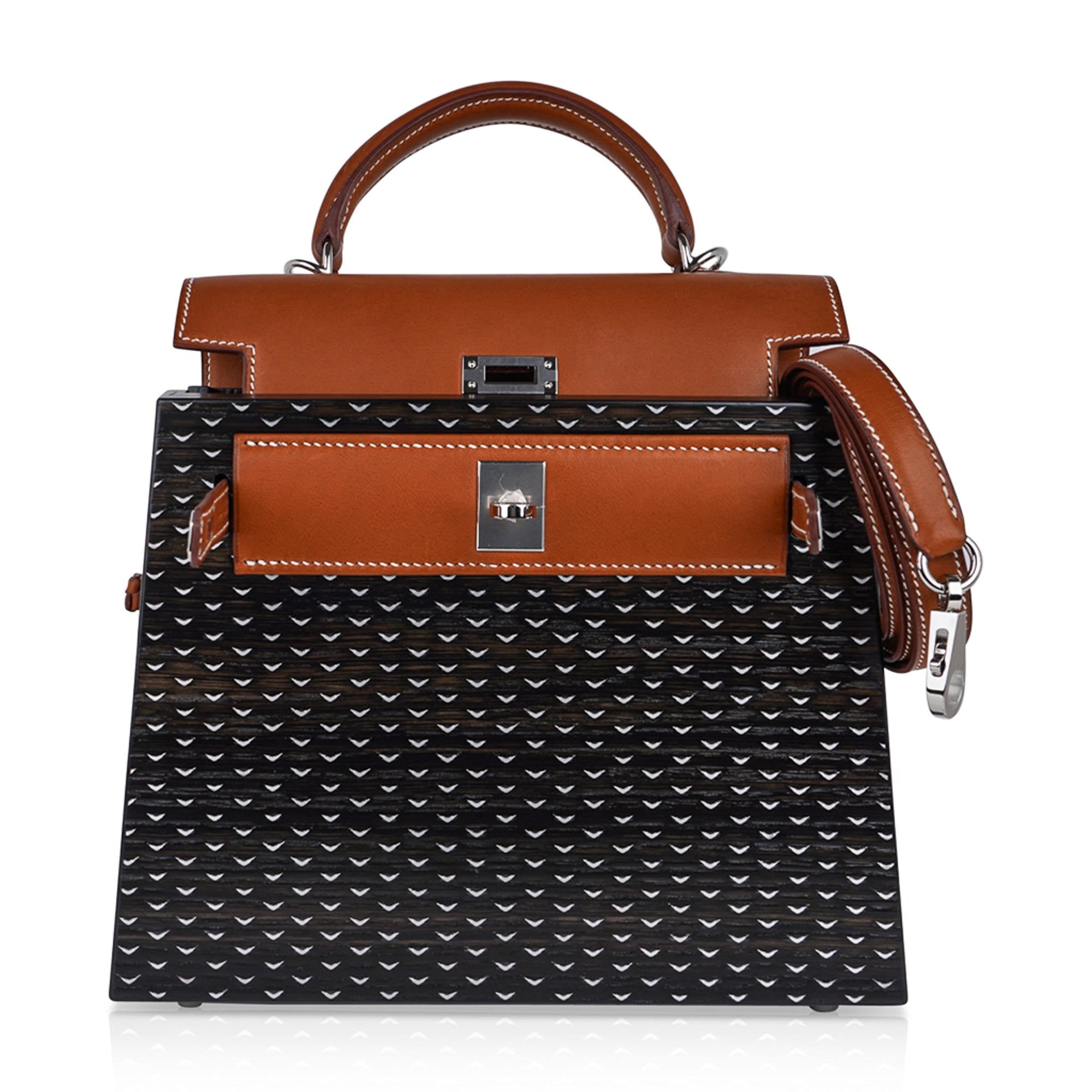 Limited Edition Kellywood 22 Bag Oak Bog, Barenia Leather, & Aluminum Inlay with Palladium Hardware