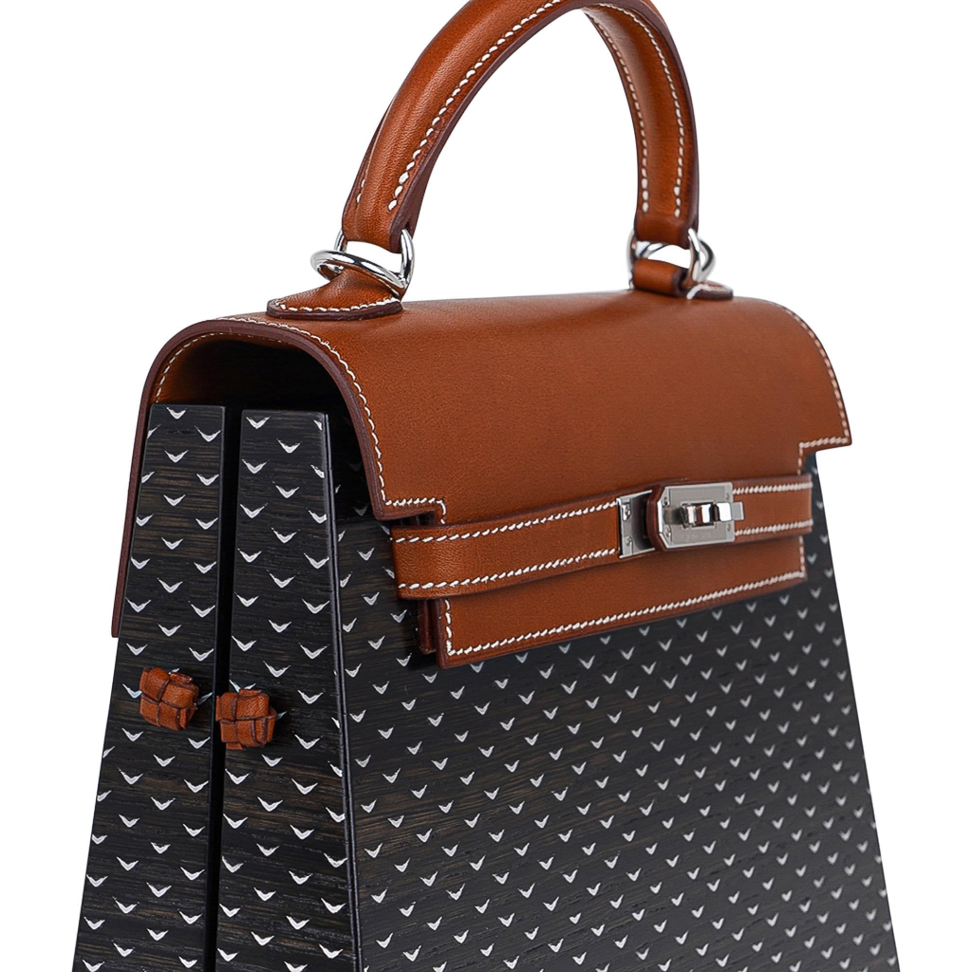 Limited Edition Kellywood 22 Bag Oak Bog, Barenia Leather, & Aluminum Inlay with Palladium Hardware