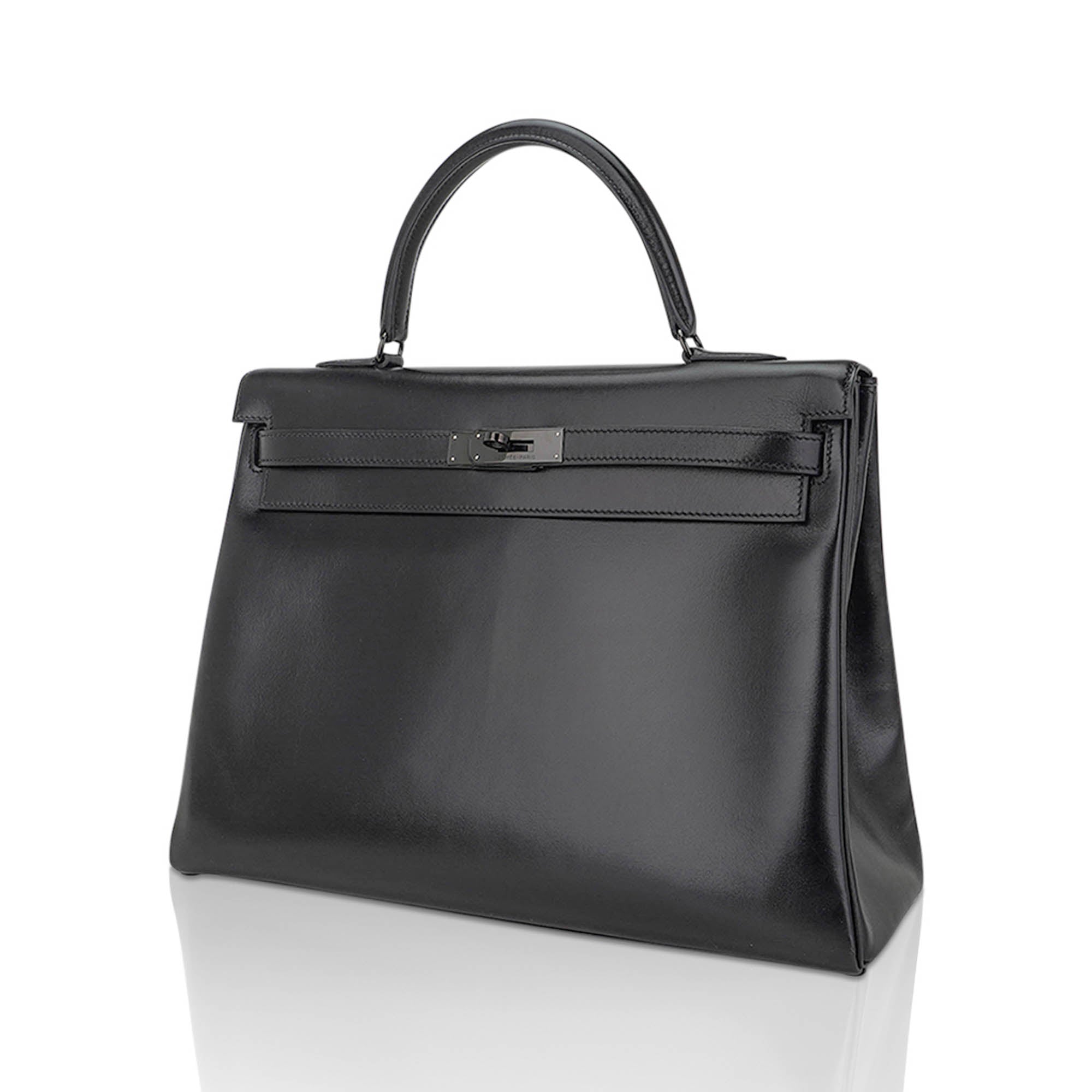 Limited Edition Kelly 32 Bag So Black Box Leather