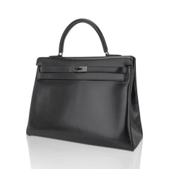 Limited Edition Kelly 32 Bag So Black Box Leather