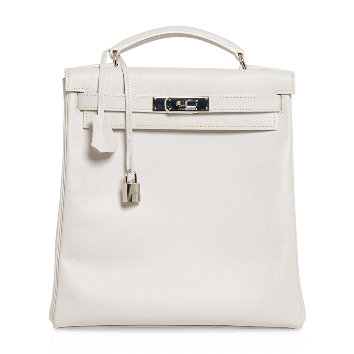 Kelly Ado 28 Bag White Evergrain Palladium Hardware