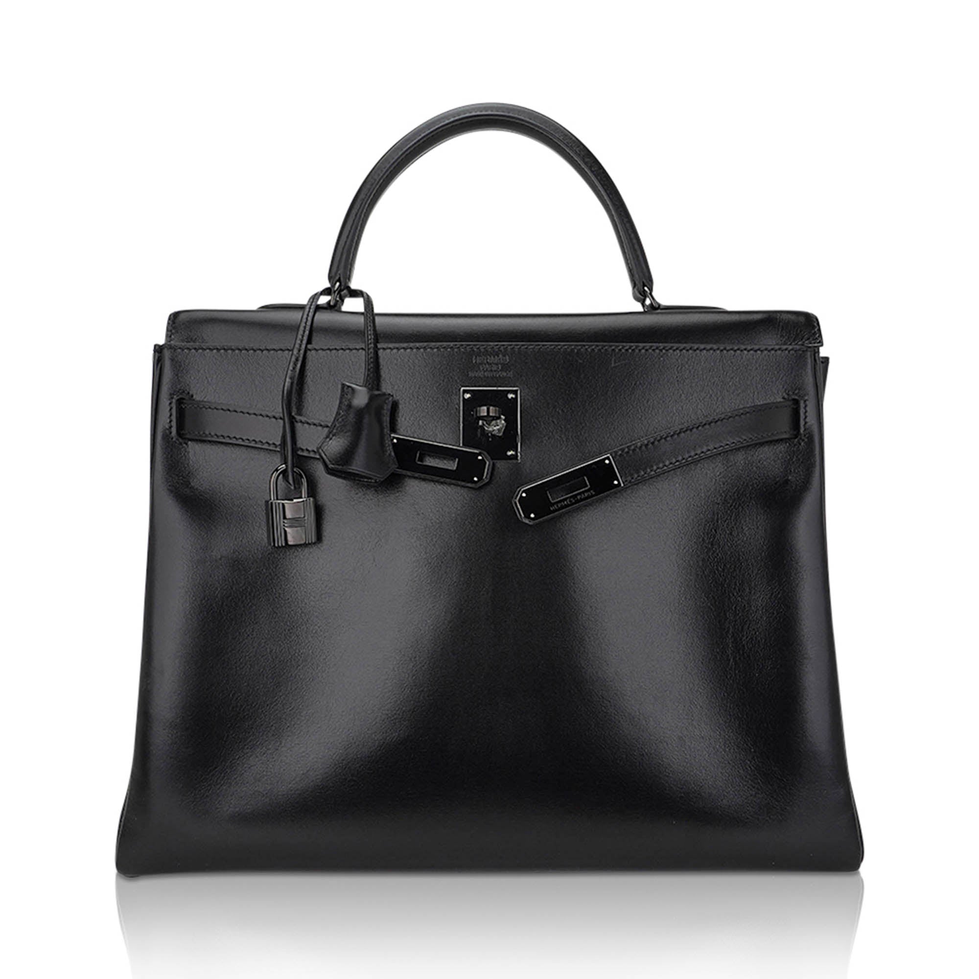 Limited Edition Kelly 32 Bag So Black Box Leather
