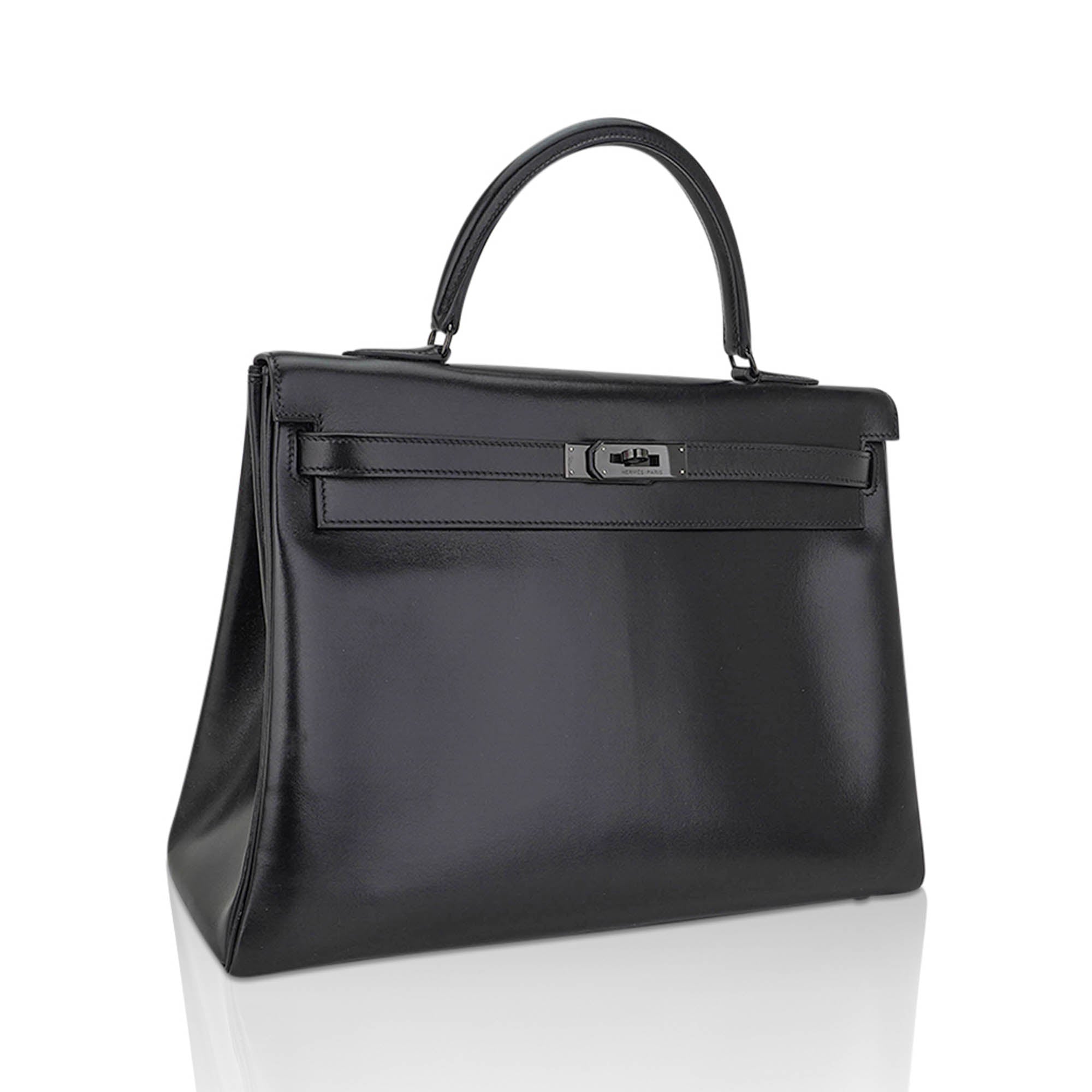 Limited Edition Kelly 32 Bag So Black Box Leather