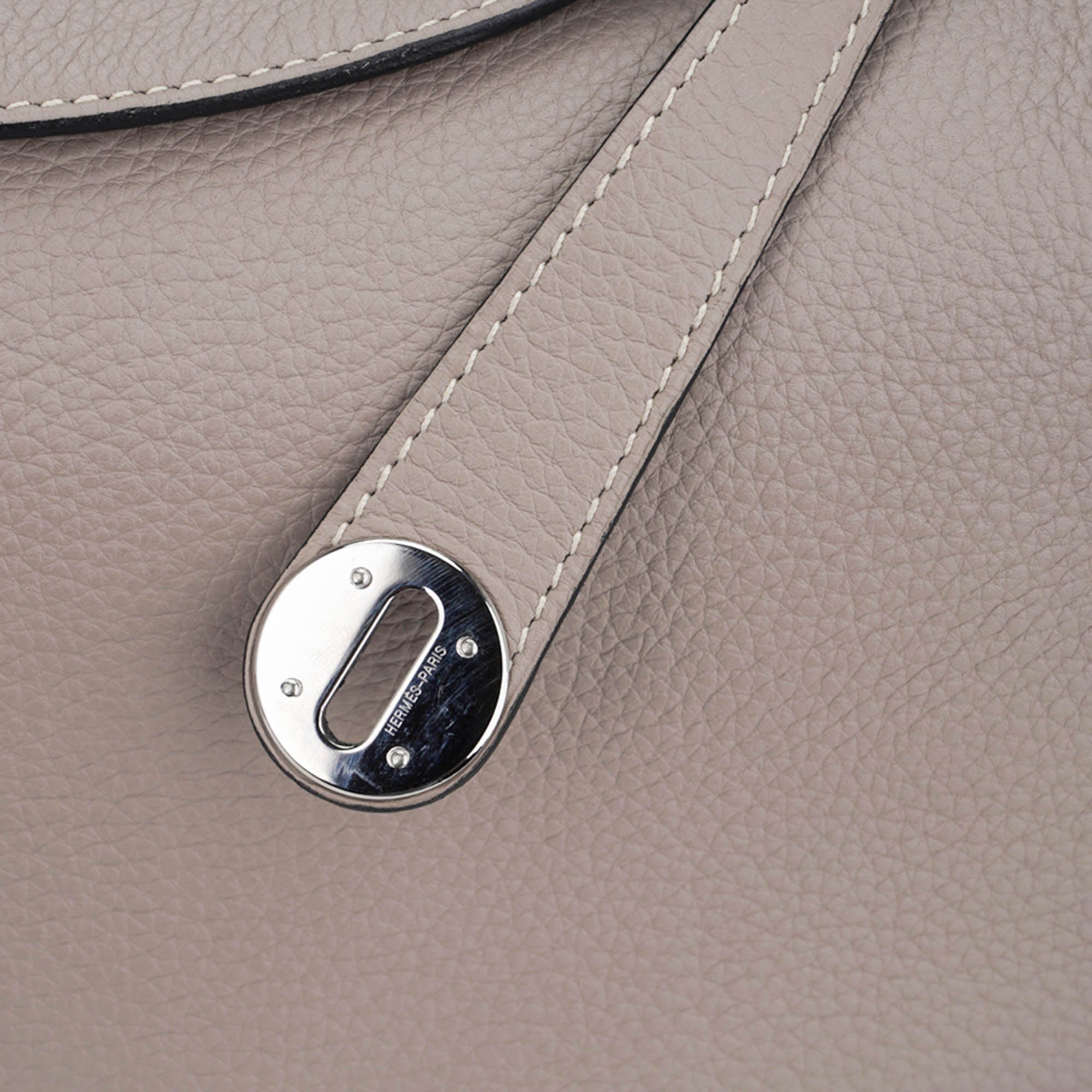 Lindy 45 Bag Gris Tourterelle Clemence Leather with Palladium Hardware