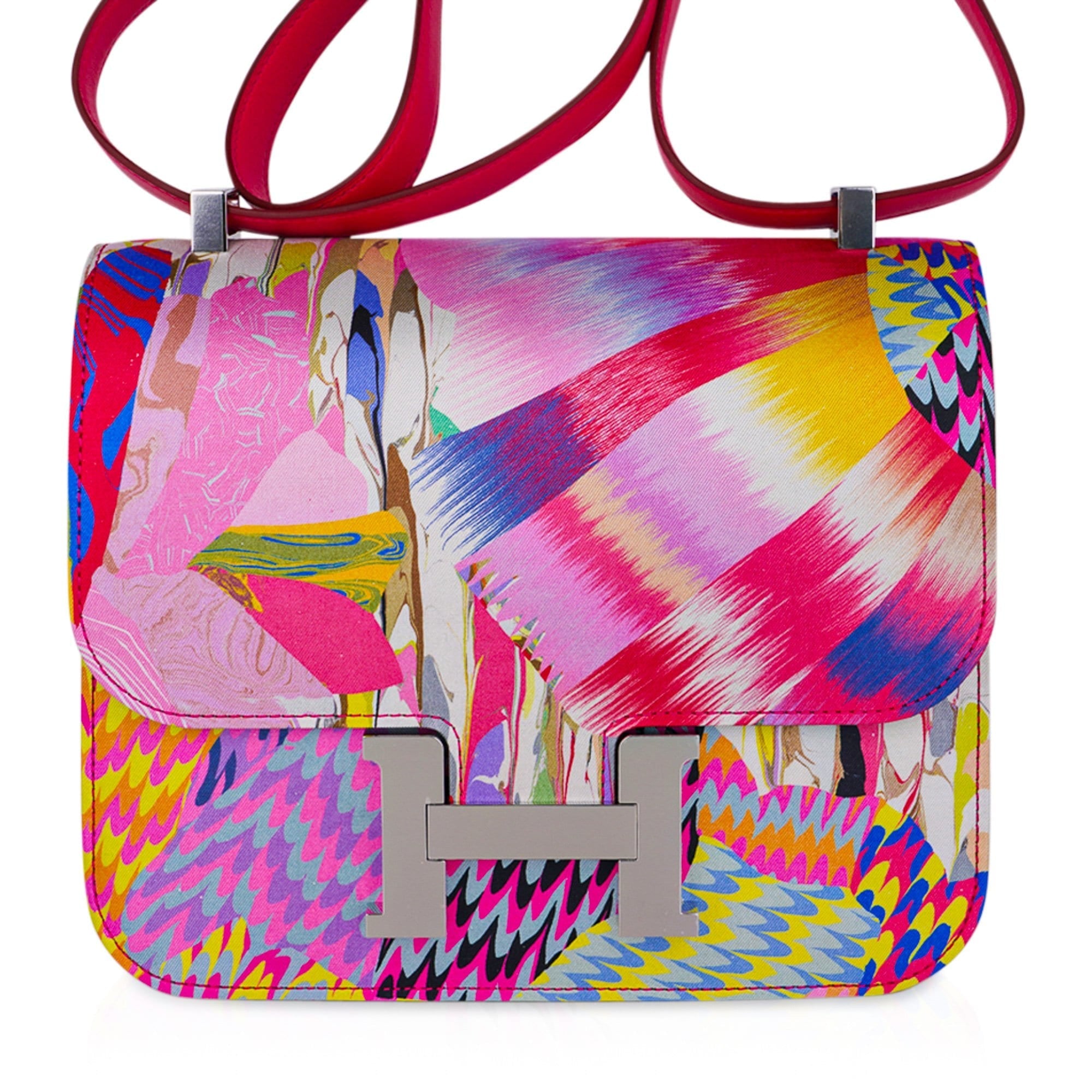Limited Edition Constance Bag 24 Marble Silk with Palladium Hardware