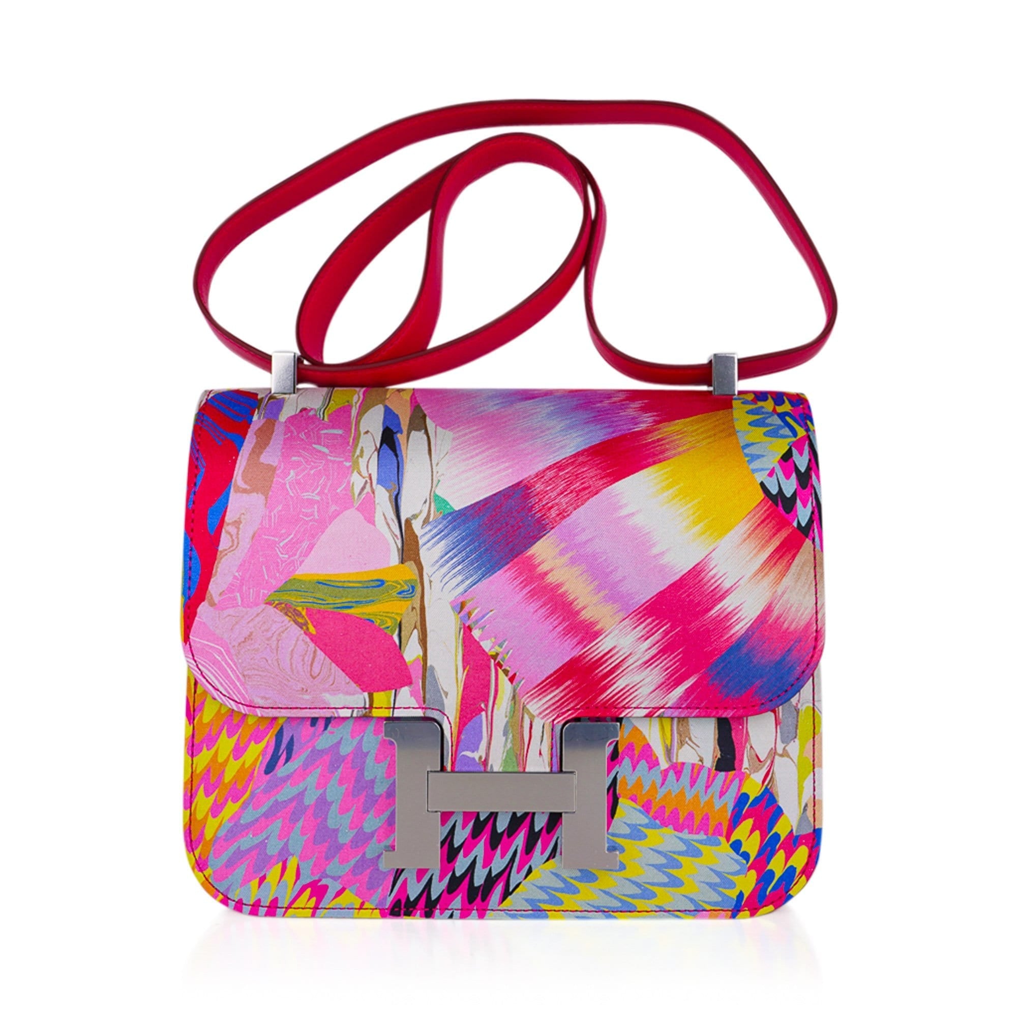 Limited Edition Constance Bag 24 Marble Silk with Palladium Hardware