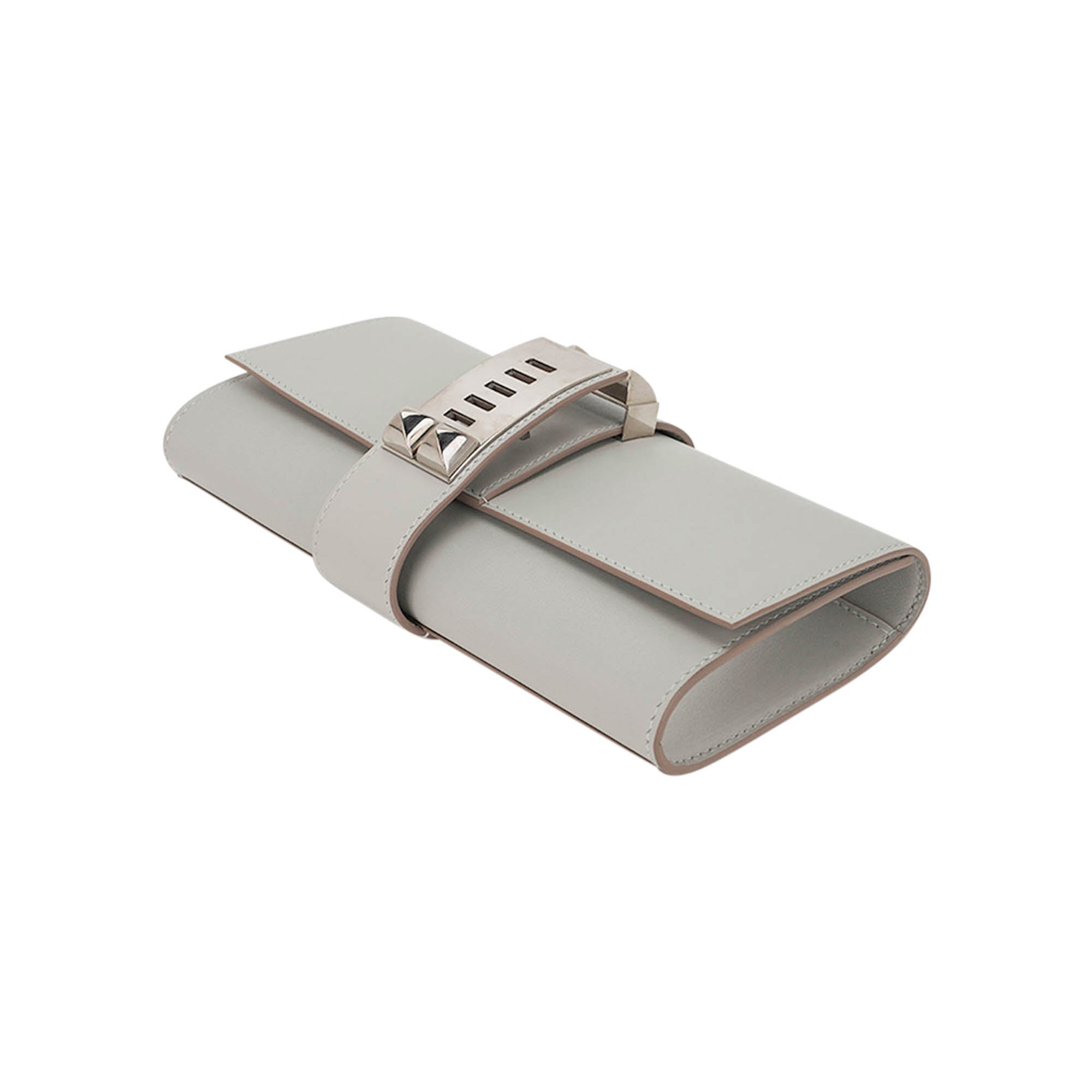 Medor 23 Clutch Bag Gris PerleTadelakt Leather with Palladium Hardware