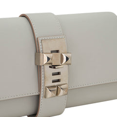 Medor 23 Clutch Bag Gris PerleTadelakt Leather with Palladium Hardware