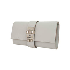 Medor 23 Clutch Bag Gris PerleTadelakt Leather with Palladium Hardware