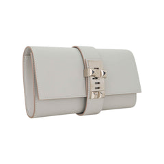 Medor 23 Clutch Bag Gris PerleTadelakt Leather with Palladium Hardware