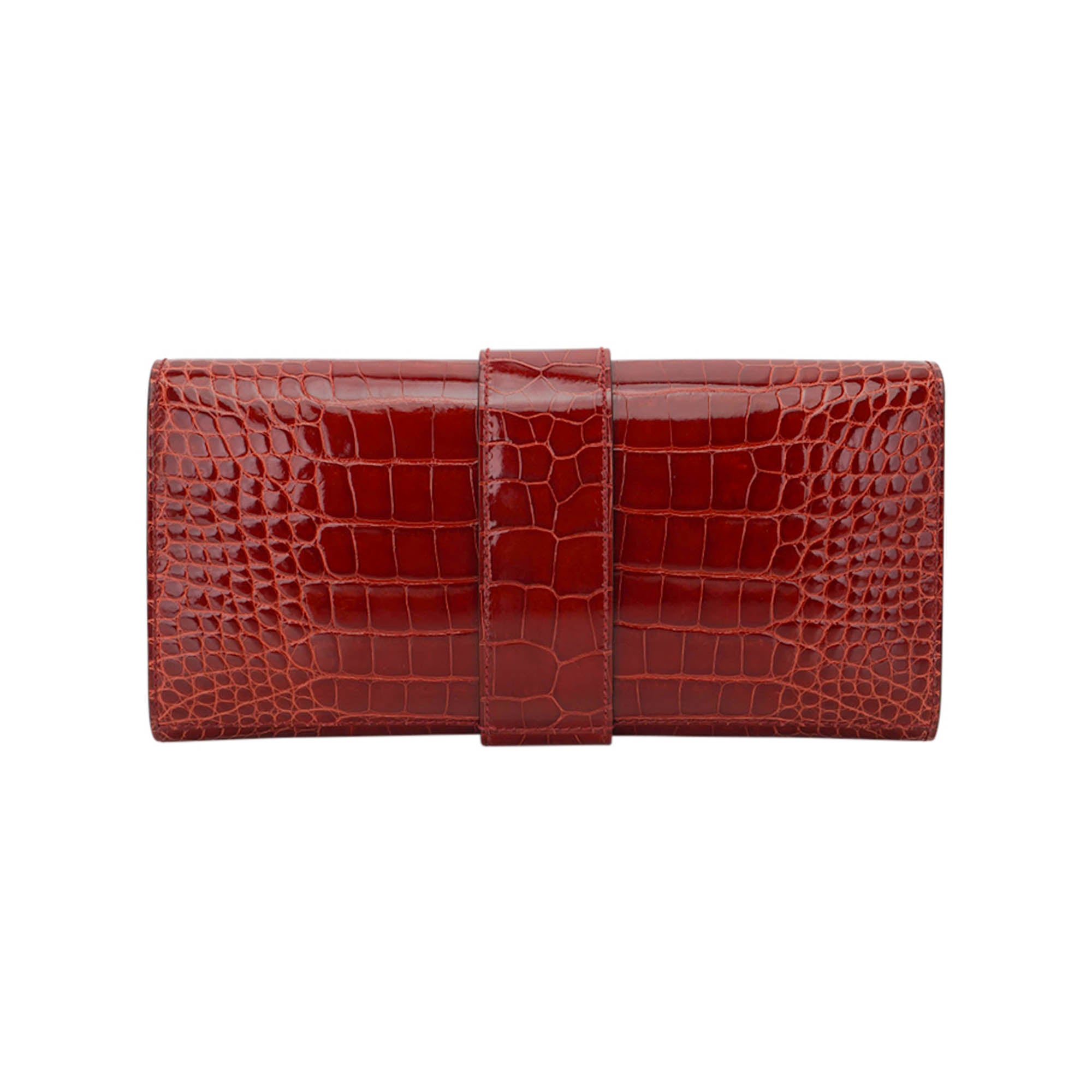 Medor 23 Clutch Bag Rouge H Alligator with Palladium Hardware