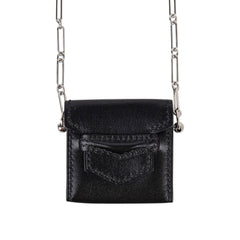 Micro Sac Limited Edition Noir 46 MM Noir Villandry Paper Clip Chain Bag Palladium Hardware