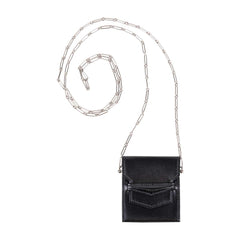 Micro Sac Limited Edition 70 mm Noir Villandry Paper Clip Chain Bag Palladium Hardware