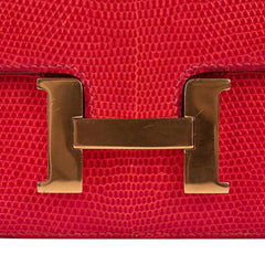 Vintage Limited Edition Micro Constance Bag Rouge Lizard with Gold Hardware
